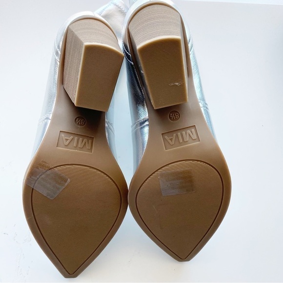 MIA Metallic Silver Rachell Pointed Toe Western Cowboy Boots NEW Festival - Picture 7 of 10